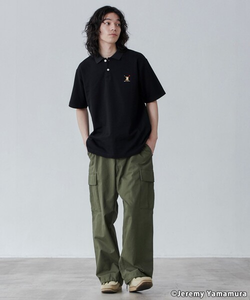 coen（コーエン）の「【WEB限定】Jeremy Yamamura×コーエン　グラフィック刺繍ポロシャツ（ポロシャツ・メンズ・ブラック/ダークグリーン/ネイビー・M/L/XL）」の8枚目の写真