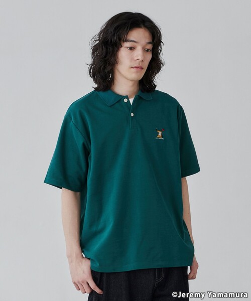 coen（コーエン）の「【WEB限定】Jeremy Yamamura×コーエン　グラフィック刺繍ポロシャツ（ポロシャツ・メンズ・ブラック/ダークグリーン/ネイビー・M/L/XL）」の10枚目の写真