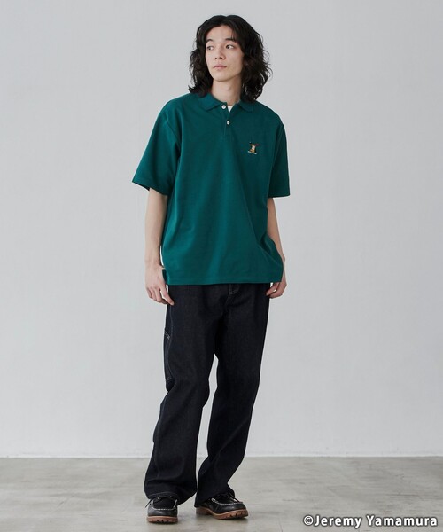 coen（コーエン）の「【WEB限定】Jeremy Yamamura×コーエン　グラフィック刺繍ポロシャツ（ポロシャツ・メンズ・ブラック/ダークグリーン/ネイビー・M/L/XL）」の13枚目の写真