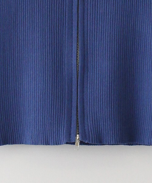 SpRay（スプレイ）の「リブダブルファスナークロップド丈トップス（Tシャツ/カットソー・レディース・グレー/ブラック/アイボリー/ブルー・FREE）」の6枚目の写真