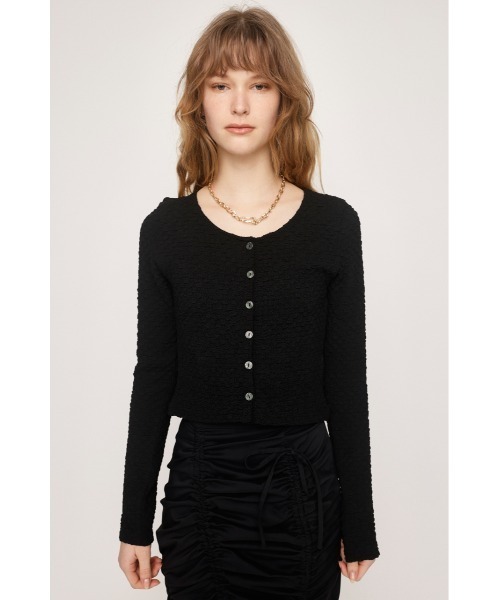 SLY（スライ）の「BUMPY CUT JQ C/D バンピー カット ジャガード カーディガン（カーディガン/ボレロ・レディース・ブラック/アイボリー/ブルー/ライトイエロー・FREE）」の17枚目の写真