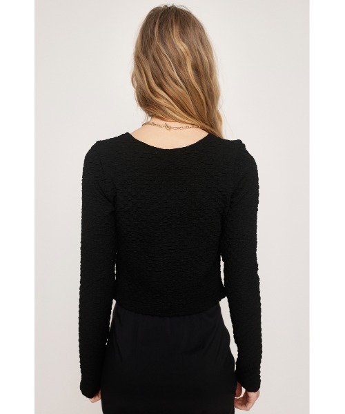 SLY（スライ）の「BUMPY CUT JQ C/D バンピー カット ジャガード カーディガン（カーディガン/ボレロ・レディース・ブラック/アイボリー/ブルー/ライトイエロー・FREE）」の21枚目の写真