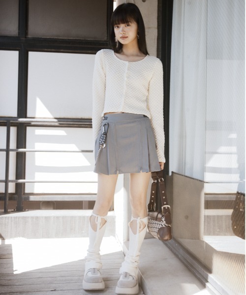 SLY（スライ）の「BUMPY CUT JQ C/D バンピー カット ジャガード カーディガン（カーディガン/ボレロ・レディース・ブラック/アイボリー/ブルー/ライトイエロー・FREE）」の15枚目の写真