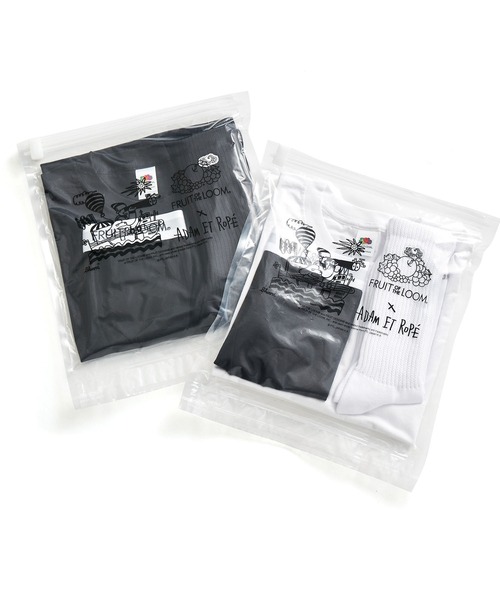 FRUIT OF THE LOOM(フルーツオブザルーム)の「《別注》【FRUIT OF THE LOOM/フルーツ オブ ザ ルーム】 TRAVEL 3pcs PAC(Tシャツ/カットソー・メンズ・ホワイト/ブラック・S/M/L/XL)」の4枚目の写真