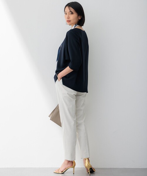 23区(ニジュウサンク)の「【セットアップ対応/洗える】コットンリネン オックスストレッチ テーパード パンツ(その他パンツ・レディース・ブラック系/ブラック系1/ライトグレー系・40/38/36)」の7枚目の写真