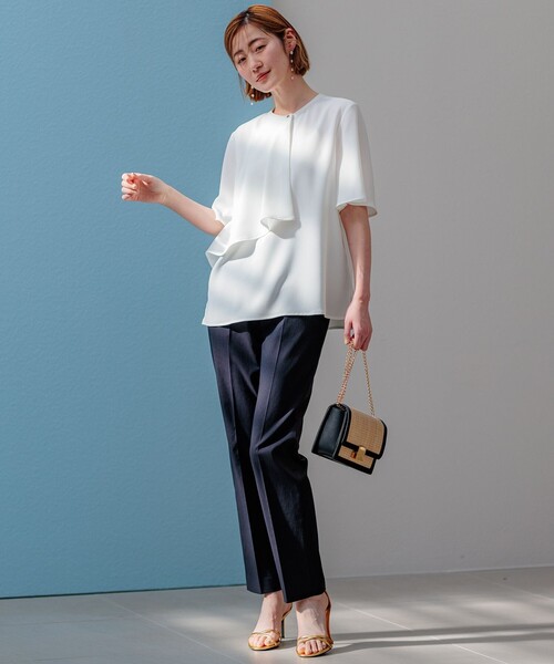 23区(ニジュウサンク)の「【セットアップ対応/洗える】コットンリネン オックスストレッチ テーパード パンツ(その他パンツ・レディース・ブラック系/ブラック系1/ライトグレー系・40/38/36)」の10枚目の写真