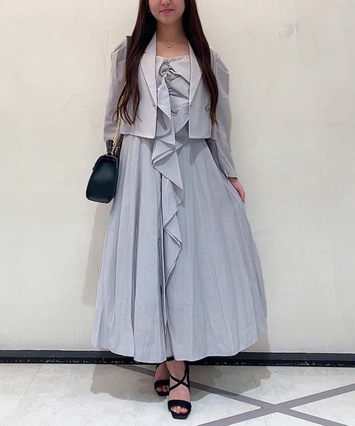 NOELA(ノエラ)の「シャーリングデザインキャミワンピ(ワンピース・レディース・ライトグリーン/ブラック/ラベンダー・M/S)」の3枚目の写真