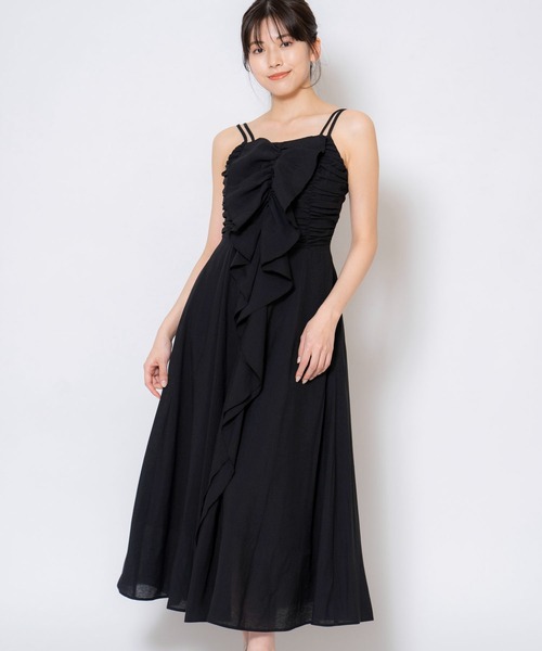 NOELA(ノエラ)の「シャーリングデザインキャミワンピ(ワンピース・レディース・ライトグリーン/ブラック/ラベンダー・M/S)」の2枚目の写真