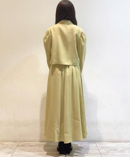 NOELA(ノエラ)の「シャーリングデザインキャミワンピ(ワンピース・レディース・ライトグリーン/ブラック/ラベンダー・M/S)」の12枚目の写真