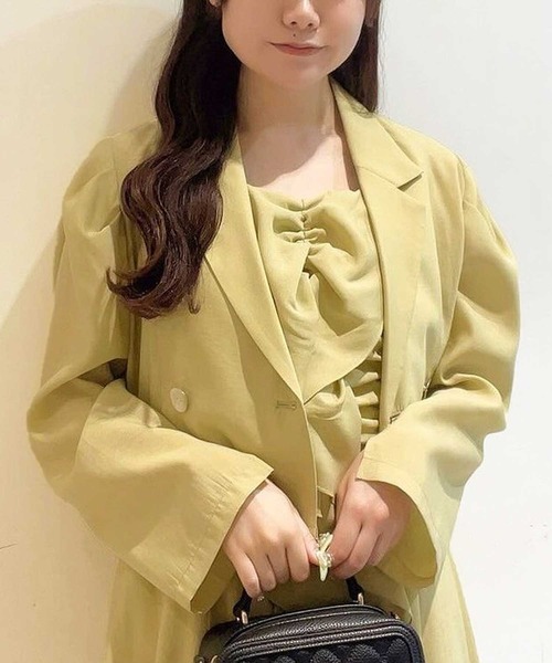 NOELA(ノエラ)の「シャーリングデザインキャミワンピ(ワンピース・レディース・ライトグリーン/ブラック/ラベンダー・M/S)」の13枚目の写真