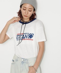 ヴィンテージライクネップリンガーアメフトTEE