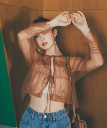 VIS | 【前後2WAY】リボンチュールボレロ(シャツ/ブラウス)