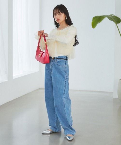 VIS（ビス）の「【前後2WAY】袖シャーリングチュールリボンブラウス（シャツ/ブラウス・レディース・ホワイト/ブラウン/ブラック・FREE）」の18枚目の写真