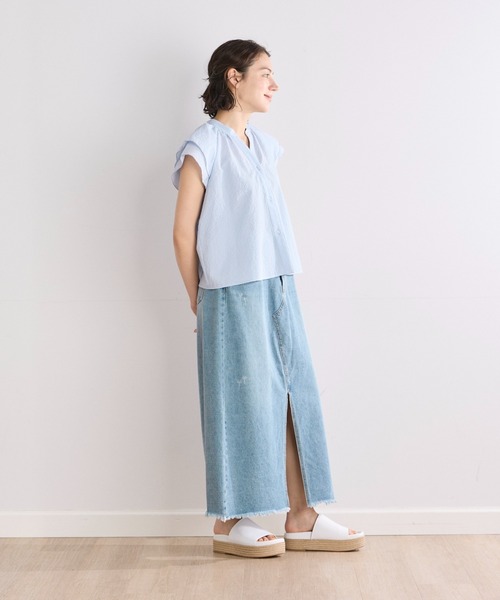 INED CLARO(イネドクラロ)の「デニムロングスカート(スカート・レディース・インディゴブルー・11号/9号)」の6枚目の写真