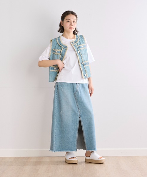 INED CLARO(イネドクラロ)の「デニムロングスカート(スカート・レディース・インディゴブルー・11号/9号)」の16枚目の写真