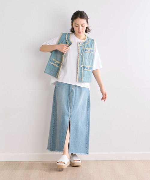 INED CLARO(イネドクラロ)の「デニムロングスカート(スカート・レディース・インディゴブルー・11号/9号)」の17枚目の写真