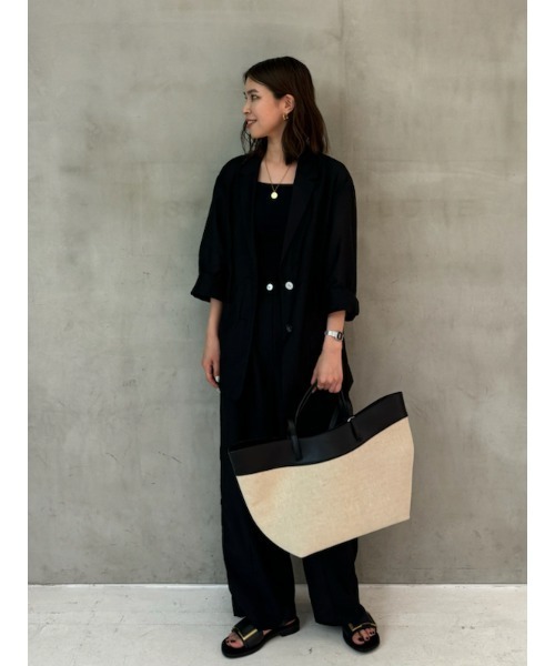 Mila Owen（ミラオーウェン）の「ウエストゴムタックダンディパンツ（その他パンツ・レディース・アイボリー/ブラック/チェック・0/1）」の4枚目の写真