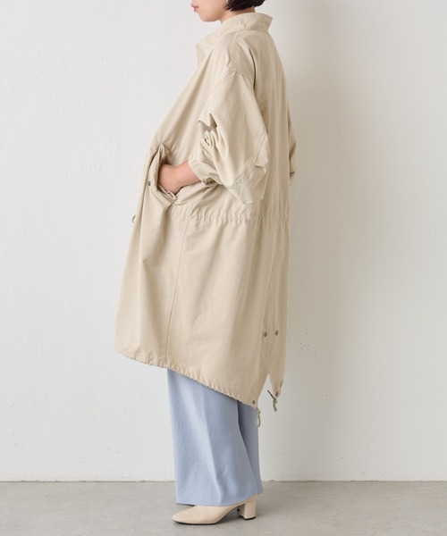 BEARDSLEY ビアズリー コットンナイロンミドル丈モッズコート カーキ BEARDSLEY ビアズリー コットンナイロンミドル丈モッズコート
