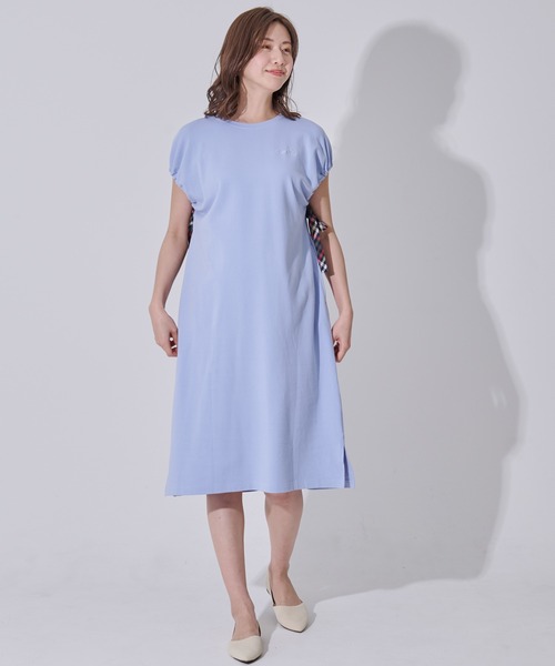 Arnold Palmer（アーノルドパーマー）の「スリーブデザイン シルケットタッチ ワンピース（ワンピース・レディース・チャコールグレー/ベージュ/サックスブルー・M/S/L）」の16枚目の写真