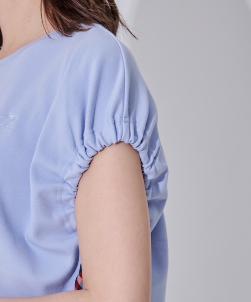 Arnold Palmer（アーノルドパーマー）の「スリーブデザイン シルケットタッチ ワンピース（ワンピース・レディース・チャコールグレー/ベージュ/サックスブルー・M/S/L）」の12枚目の写真