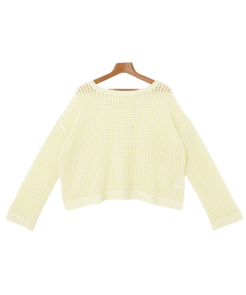 リネンライクメッシュニットトップス（ニット/セーター）｜andme