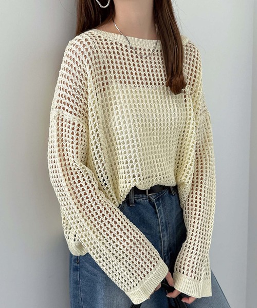 AP STUDIO リネン メッシュ フーディ トップス AP STUDIO リネン メッシュ フーディ トップス AP STUDIO リネン