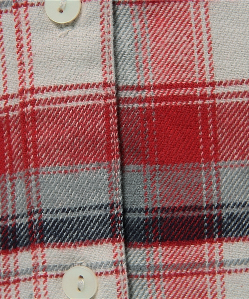 GLOBAL WORK（グローバルワーク）の「フランネル2WAYシャツ長袖/563544（シャツ/ブラウス・レディース・ネイビー/イエロー/グリーン/ホワイト系その他/オフホワイト/ホワイト/レッド・MEDIUM/LARGE/SMALL）」の11枚目の写真