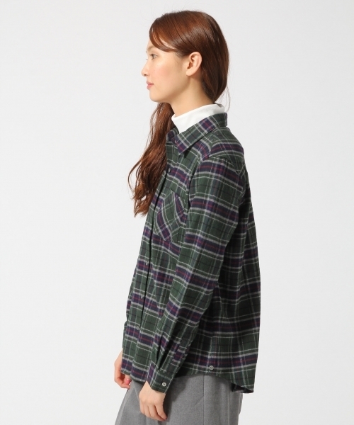 GLOBAL WORK（グローバルワーク）の「フランネル2WAYシャツ長袖/563544（シャツ/ブラウス・レディース・ネイビー/イエロー/グリーン/ホワイト系その他/オフホワイト/ホワイト/レッド・MEDIUM/LARGE/SMALL）」の16枚目の写真