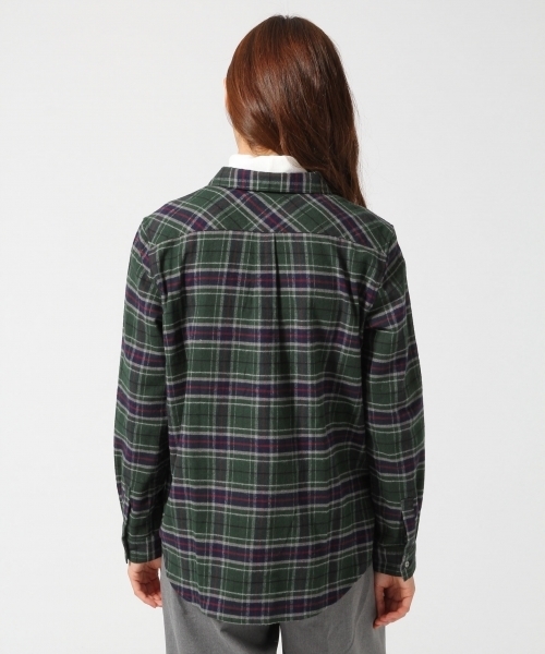 GLOBAL WORK（グローバルワーク）の「フランネル2WAYシャツ長袖/563544（シャツ/ブラウス・レディース・ネイビー/イエロー/グリーン/ホワイト系その他/オフホワイト/ホワイト/レッド・MEDIUM/LARGE/SMALL）」の17枚目の写真