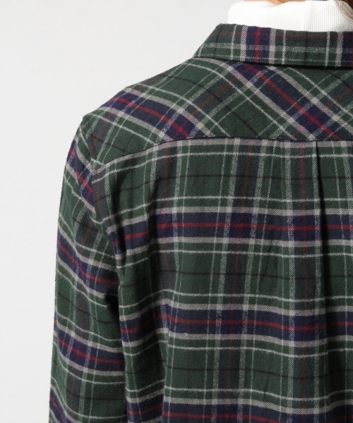 GLOBAL WORK（グローバルワーク）の「フランネル2WAYシャツ長袖/563544（シャツ/ブラウス・レディース・ネイビー/イエロー/グリーン/ホワイト系その他/オフホワイト/ホワイト/レッド・MEDIUM/LARGE/SMALL）」の14枚目の写真