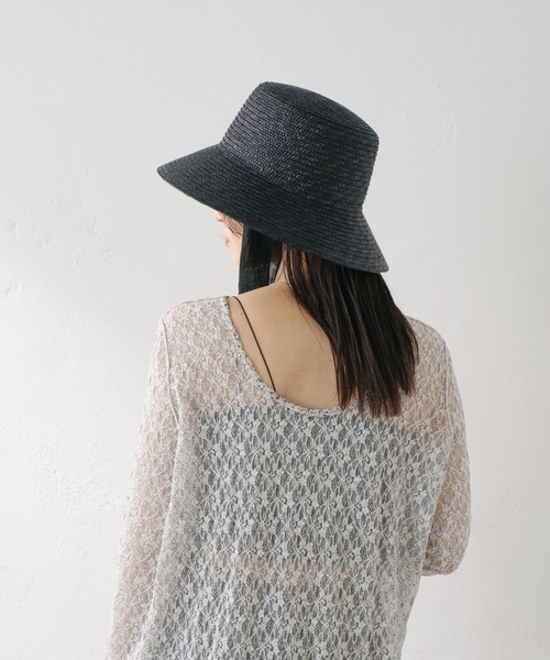 Kastane（カスタネ）の「リボン付きストローハット（ハット・レディース・ライトグレー/ブラウン/ブラック・FREE）」の10枚目の写真