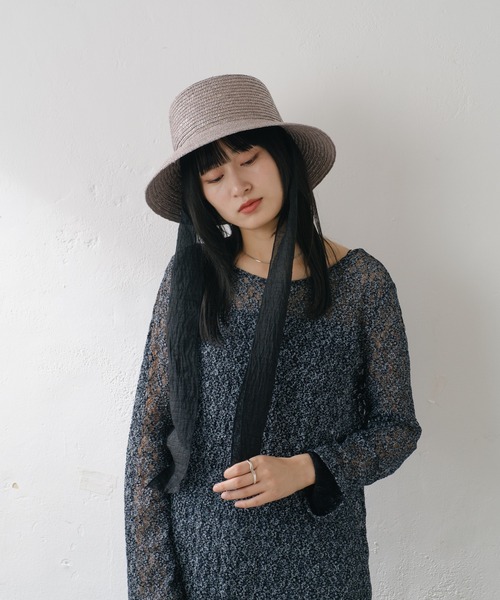 Kastane（カスタネ）の「リボン付きストローハット（ハット・レディース・ライトグレー/ブラウン/ブラック・FREE）」の13枚目の写真