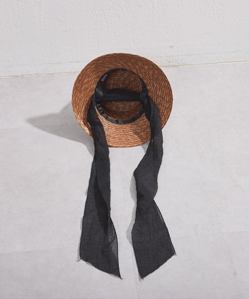 Kastane（カスタネ）の「リボン付きストローハット（ハット・レディース・ライトグレー/ブラウン/ブラック・FREE）」の17枚目の写真