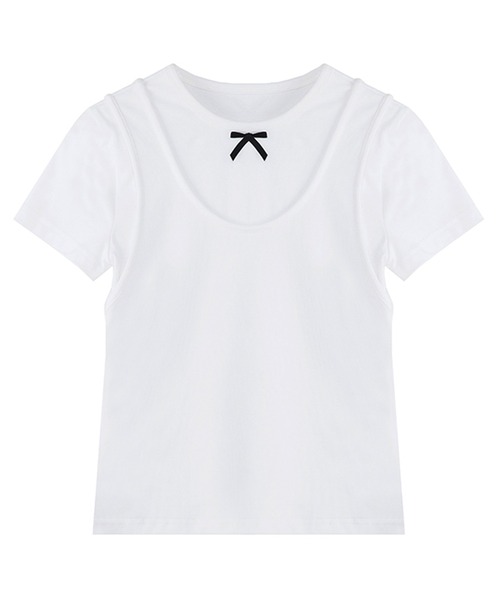 Fano Studios(ファノ ストゥディオズ)の「クルーネック レイヤードデザイン Tシャツ FX24S051【Fano Studios】(Tシャツ/カットソー・レディース・ホワイト・S/M/L)」の3枚目の写真