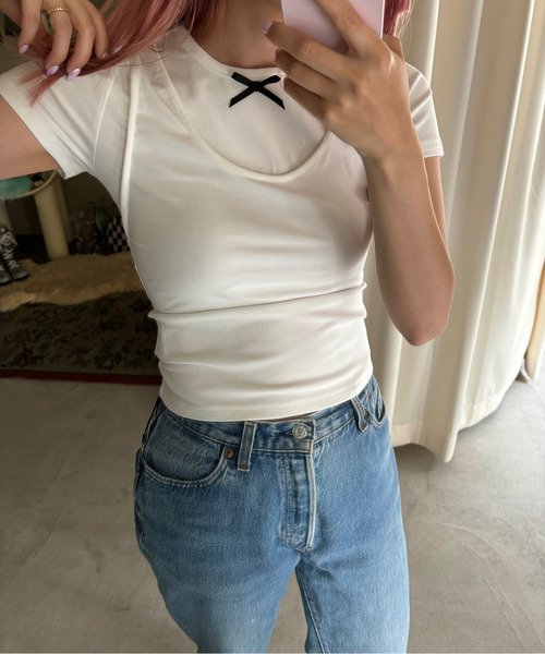 Fano Studios(ファノ ストゥディオズ)の「クルーネック レイヤードデザイン Tシャツ FX24S051【Fano Studios】(Tシャツ/カットソー・レディース・ホワイト・S/M/L)」の15枚目の写真