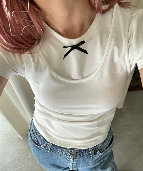 Fano Studios(ファノ ストゥディオズ)の「クルーネック レイヤードデザイン Tシャツ FX24S051【Fano Studios】(Tシャツ/カットソー・レディース・ホワイト・S/M/L)」の16枚目の写真