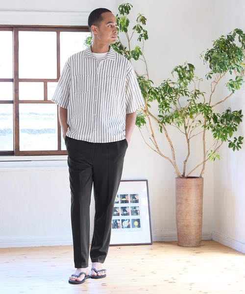 coca（coca）（コカ）の「メンズ カットカルゼテーパードパンツ（スラックス・メンズ・ブラック/ライトベージュ・M/L/XL）」の8枚目の写真