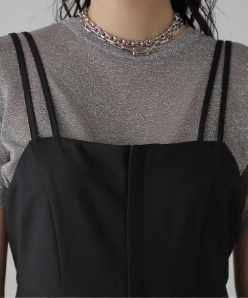 FREE'S MART（フリーズマート）の「◆麻調合繊ダブルストラップコンビネゾン（つなぎ/オールインワン・レディース・ベージュ/ブラック・MEDIUM/SMALL）」の14枚目の写真