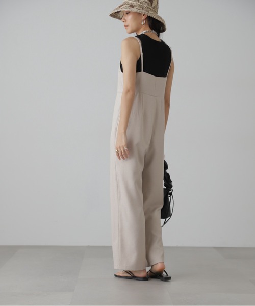 FREE'S MART（フリーズマート）の「◆麻調合繊ダブルストラップコンビネゾン（つなぎ/オールインワン・レディース・ベージュ/ブラック・MEDIUM/SMALL）」の22枚目の写真