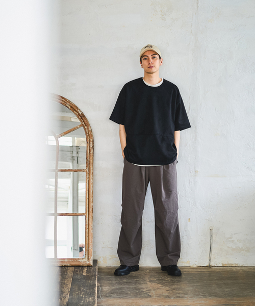 417 EDIFICE（フォーワンセブンエディフィス）の「フェイクスエードTシャツ（Tシャツ/カットソー・メンズ・ブラック/ベージュ・LARGE/MEDIUM）」の5枚目の写真