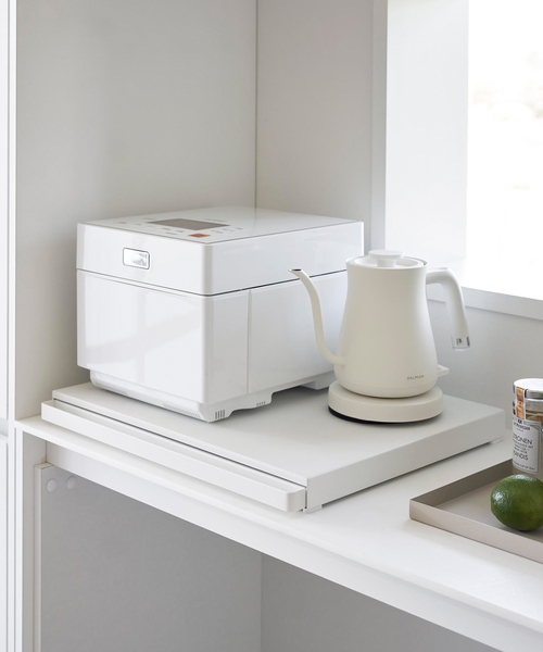 山崎実業【TOWER/タワー】キッチン家電下スライドテーブル（食器）｜journal standard Furniture （ジャーナルスタンダードファニチャー）