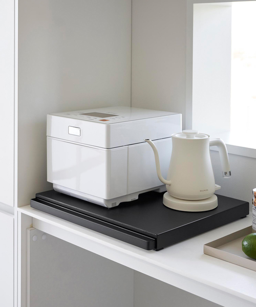 山崎実業【TOWER/タワー】キッチン家電下スライドテーブル（食器）｜journal standard Furniture （ジャーナルスタンダードファニチャー）