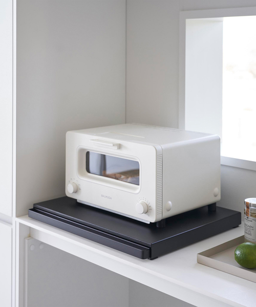 山崎実業【TOWER/タワー】キッチン家電下スライドテーブル（食器）｜journal standard Furniture （ジャーナルスタンダードファニチャー）