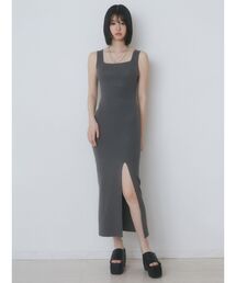 EMODA（エモダ）の「リブスリットマキシニットワンピース（ワンピース）」