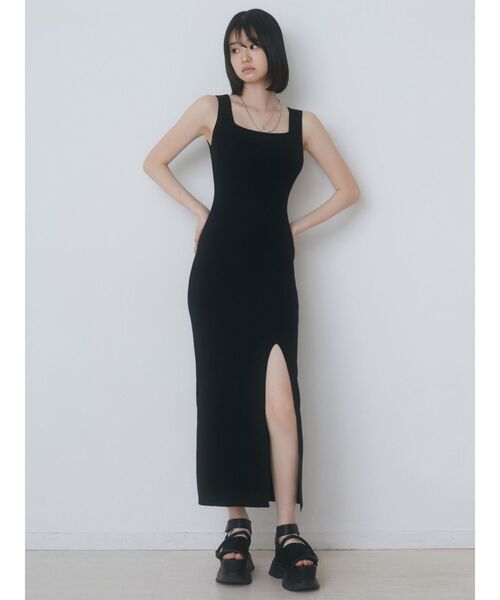 EMODA（エモダ）の「リブスリットマキシニットワンピース（ワンピース