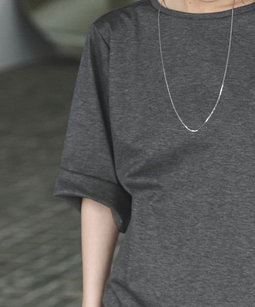 Room no.8（ルームエイト）の「Room no.8/ルームエイト スーピマコットンハーフスリーブTEE（Tシャツ/カットソー・レディース・レッド/ブラック/ライトグレー/ホワイト・FREE）」の8枚目の写真