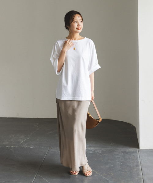Room no.8（ルームエイト）の「Room no.8/ルームエイト スーピマコットンハーフスリーブTEE（Tシャツ/カットソー・レディース・レッド/ブラック/ライトグレー/ホワイト・FREE）」の11枚目の写真