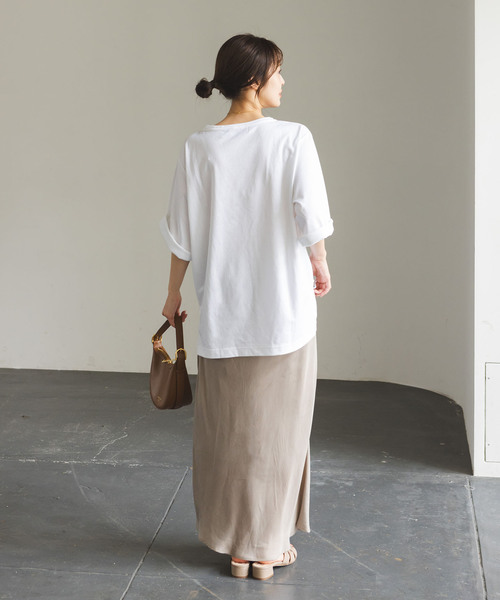 Room no.8（ルームエイト）の「Room no.8/ルームエイト スーピマコットンハーフスリーブTEE（Tシャツ/カットソー・レディース・レッド/ブラック/ライトグレー/ホワイト・FREE）」の13枚目の写真