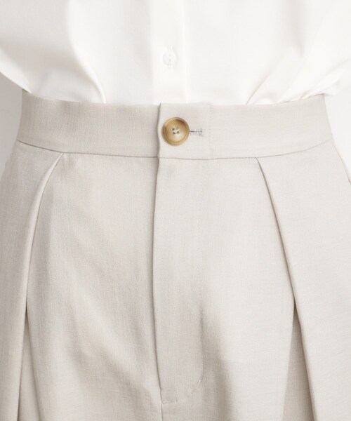 THE SHOP TK (ザ ショップ ティーケー )の「◆【脚長・美シルエット】麻調ハイウエストタックパンツ/洗濯機OK(その他パンツ・レディース・スミクロ/ナチュラル・12/13)」の12枚目の写真