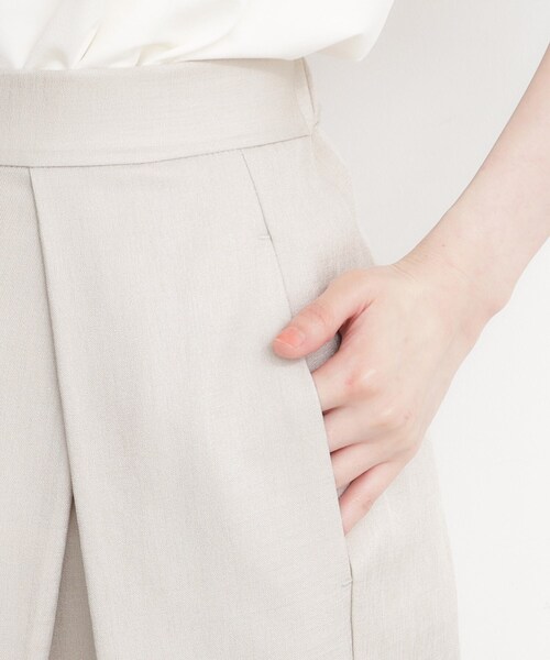 THE SHOP TK (ザ ショップ ティーケー )の「◆【脚長・美シルエット】麻調ハイウエストタックパンツ/洗濯機OK(その他パンツ・レディース・スミクロ/ナチュラル・12/13)」の13枚目の写真